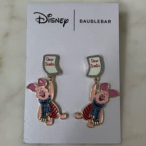 Disney BaubleBar Winnie the Pooh Piglet Christmas Santa Letter Earrings